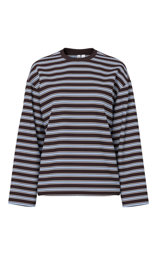 Pieces Bluse - Sadie - Ganache /Cashmere Blue/ Cloud Dancer