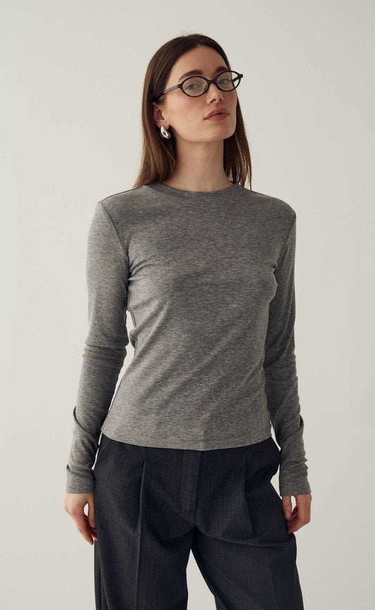 Noella Bluse - Lidie - Medium Grey Mel.