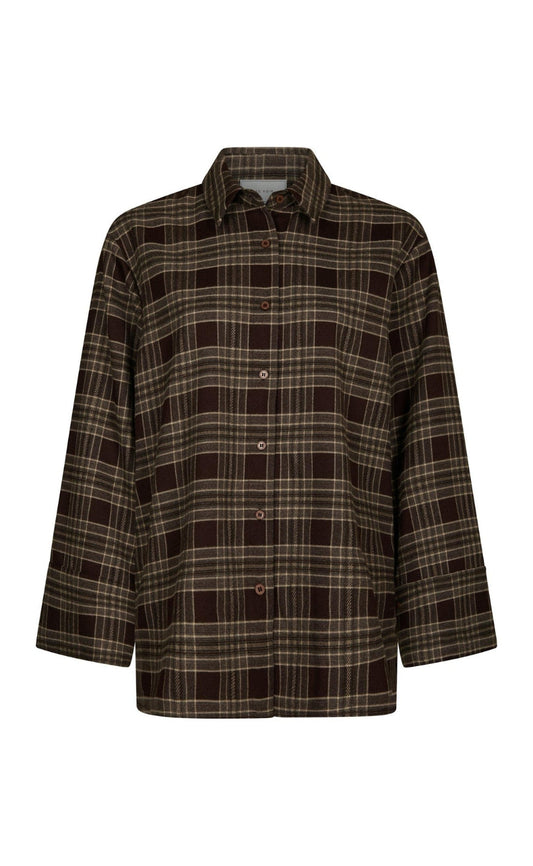 Neo Noir Skjorte - Dita Flannel Check - Brown