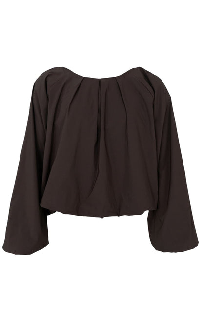 Black Colour Bluse - Davina Balloon - Coffee
