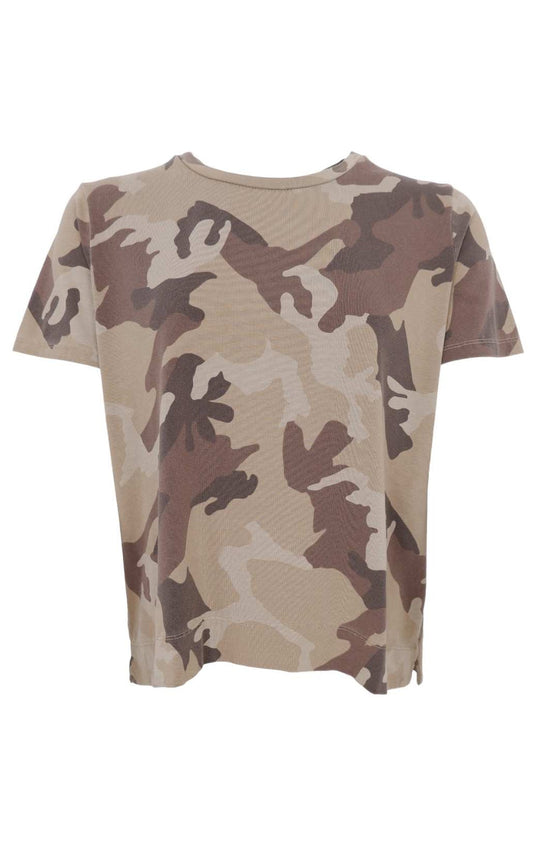 Black Colour T-shirt - Zelda - Brown Camouflage