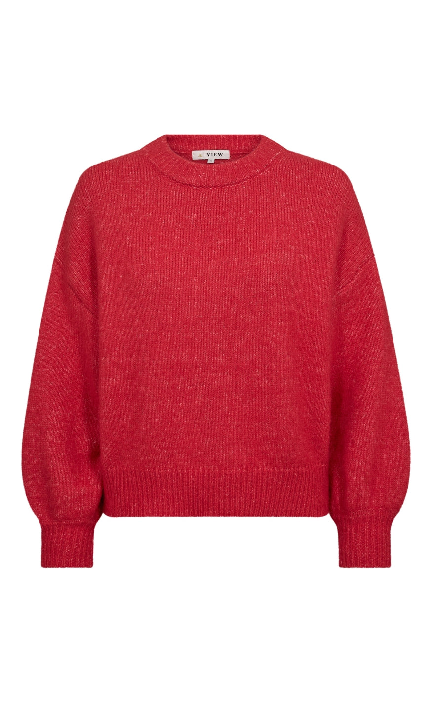 A-View Striktrøje - Else Solid - Red