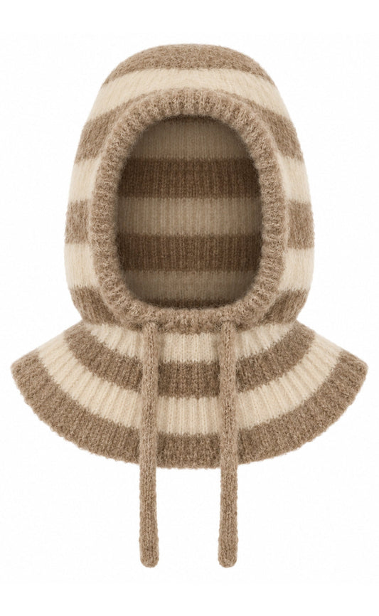 Say INA Copenhagen Balaclava - Cheryl - Latte / Beige Striped