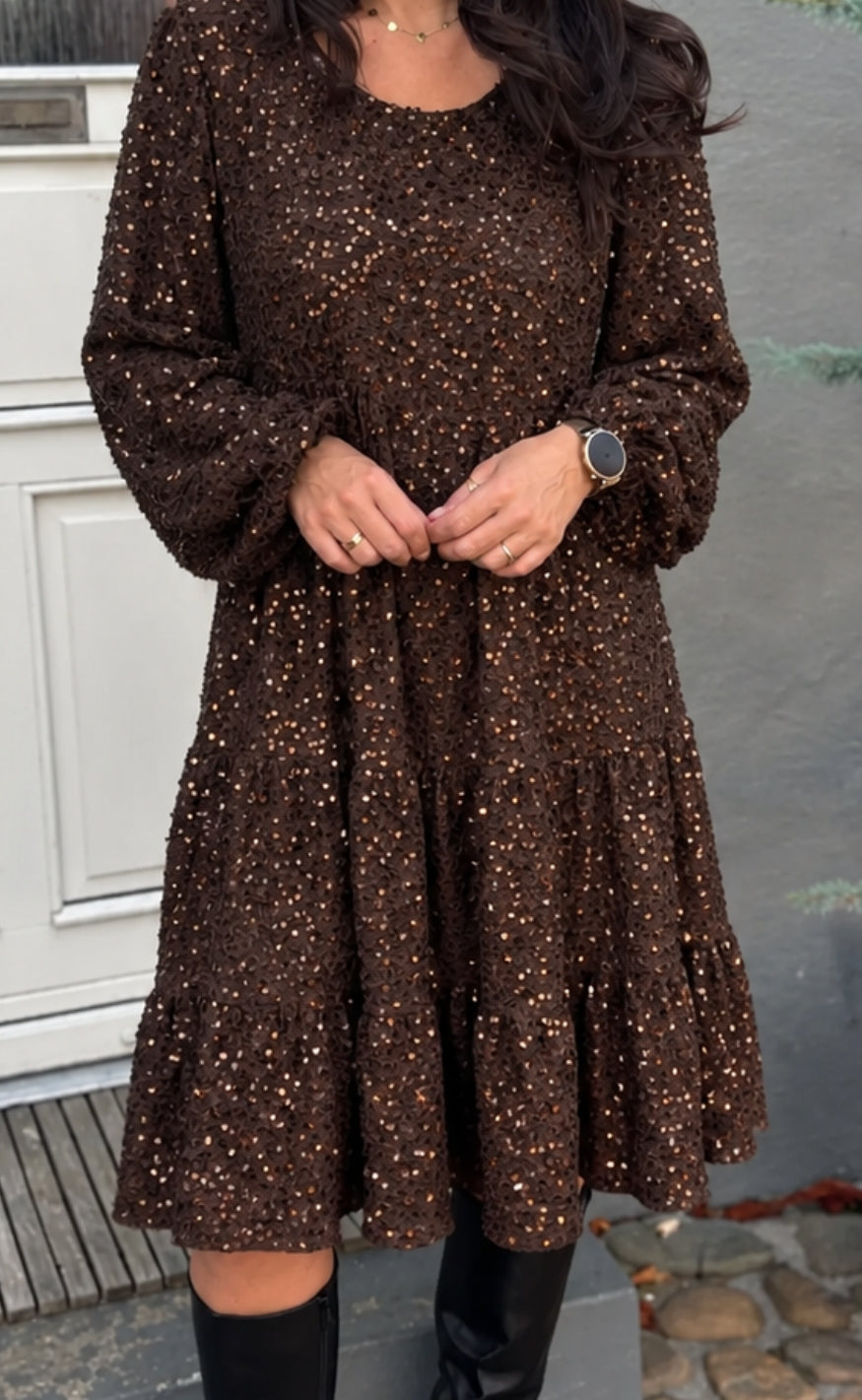 Say INA Copenhagen Kjole - Jane Sequin - Brown Sequin