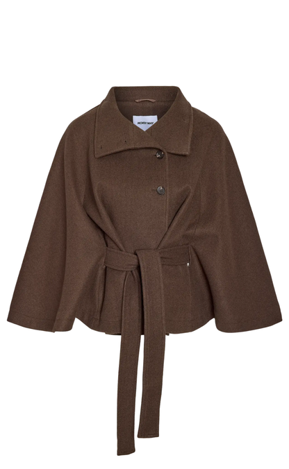 Noisy May Jakke - Lucy Cape - Chocolate Brown Melange