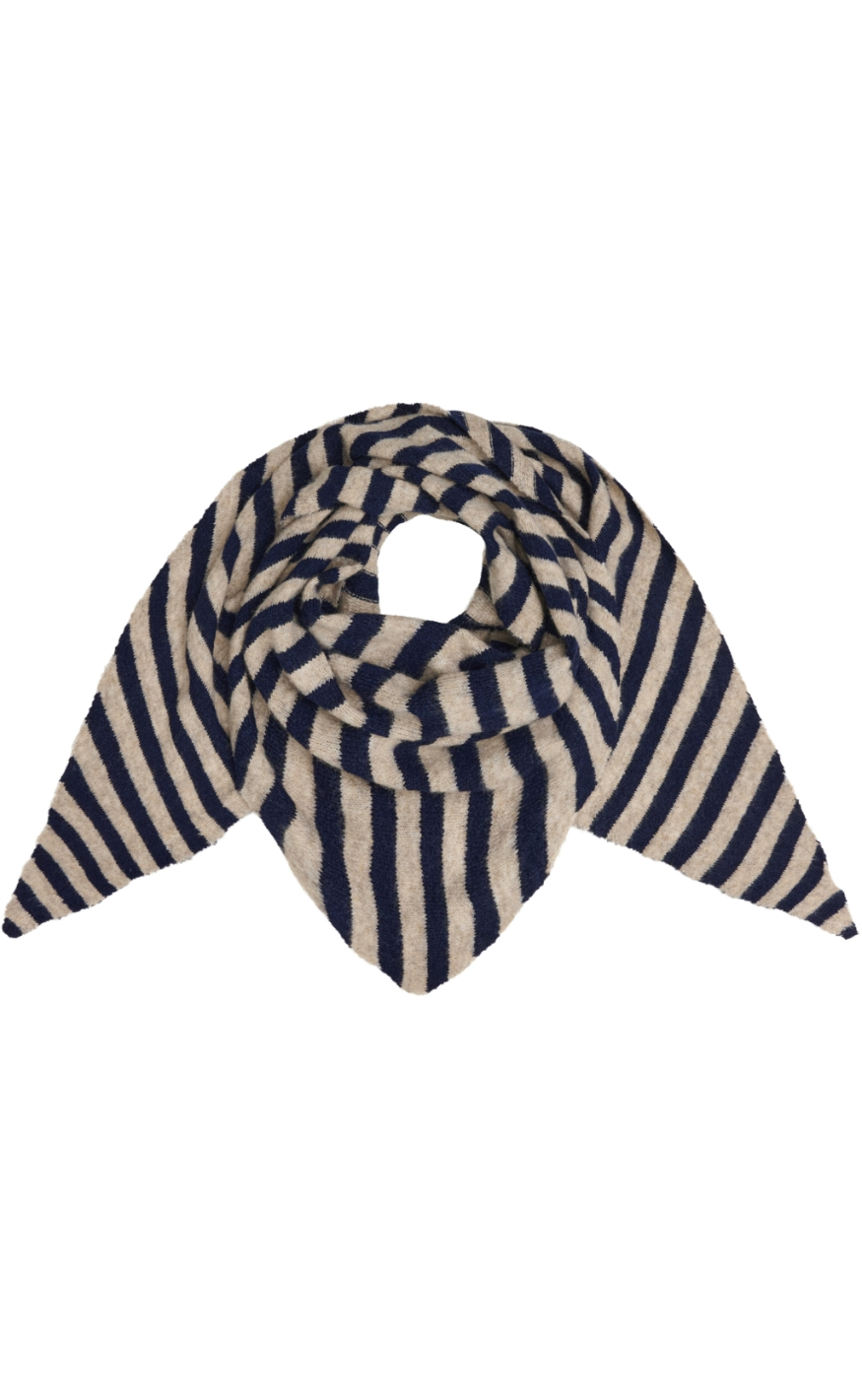 Marta Du Chateau Tørklæde - Kitte - Navy/Taupe