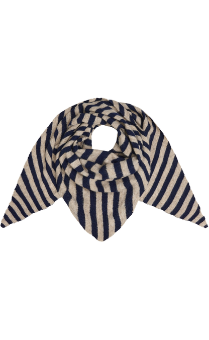 Marta Du Chateau Tørklæde - Kitte - Navy/Taupe