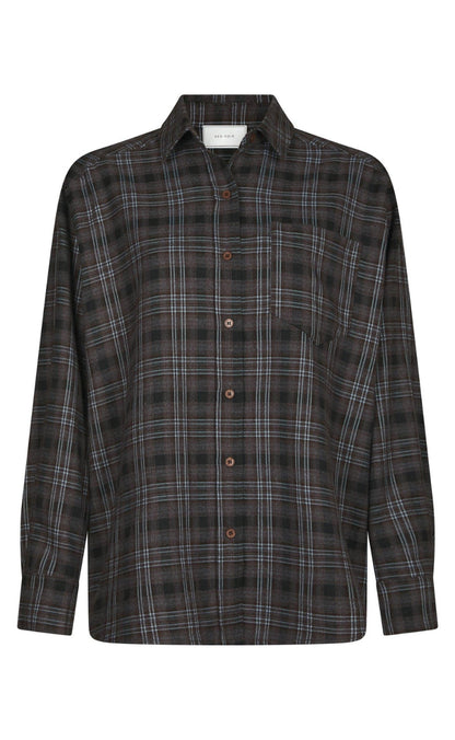 Neo Noir Skjorte - Dalma Flannel Check - Warm Grey