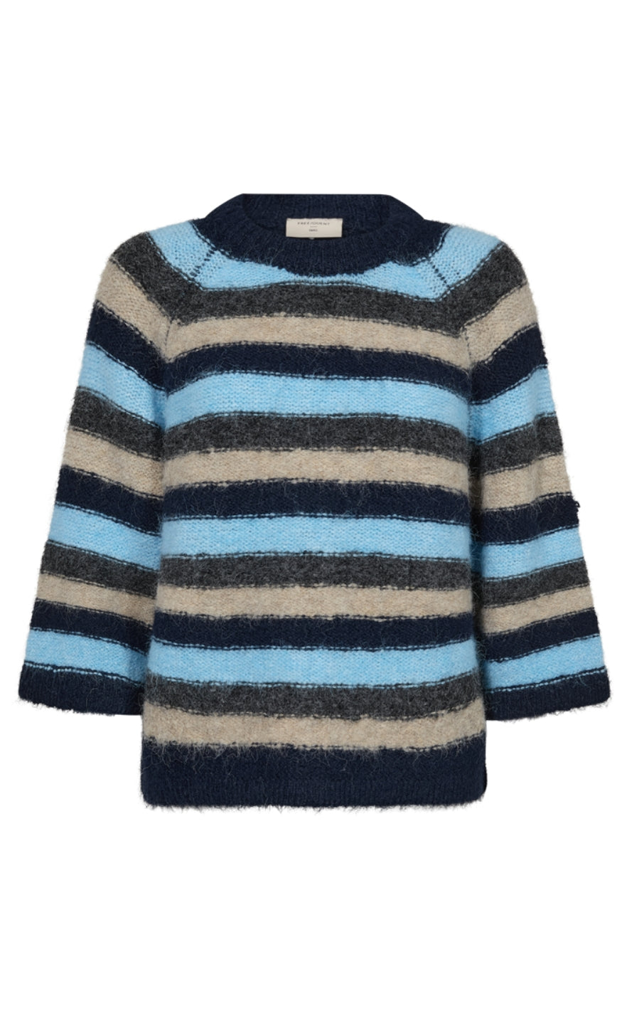 Freequent Strik - Grslulu Stripe - Navy Blazer w. Chambray Bl Mel