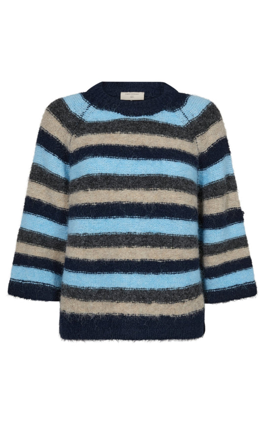Freequent Strik - Grslulu Stripe - Navy Blazer w. Chambray Bl Mel