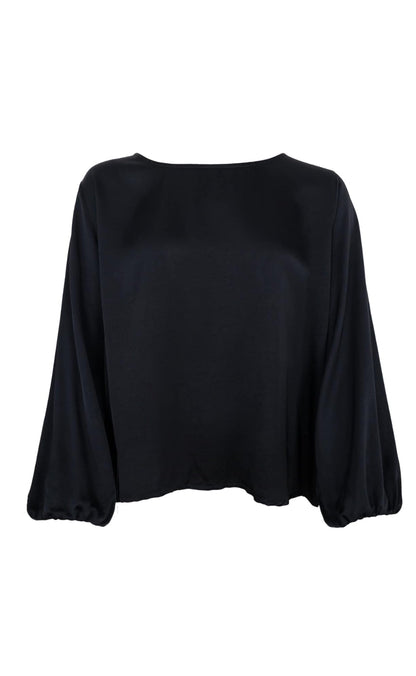 Black Colour Bluse - Mabel LS - Black
