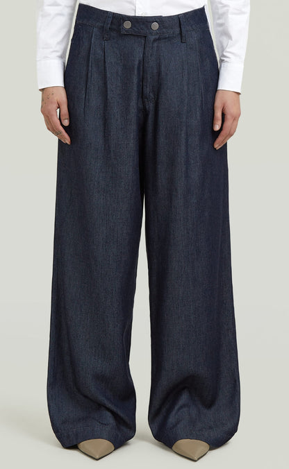 G-STAR Bukser - Pleated Chino Wmn - Rinsed