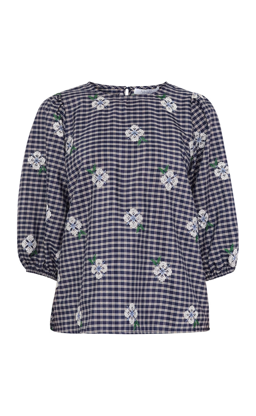 Sisters Point Bluse - GEVA-MS - Navy Check