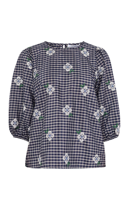 Sisters Point Bluse - GEVA-MS - Navy Check
