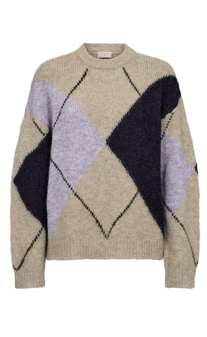 Freequent Strik - Grslulu Argyle - Oyster Grey Mel w. Iris Mel.