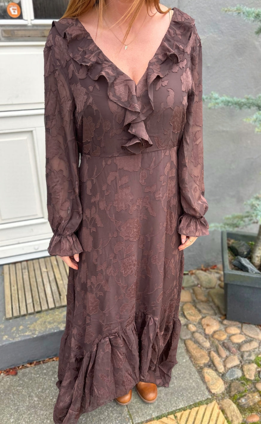 Say INA Copenhagen Kjole - Luna Elegance - Dark Brown Flower