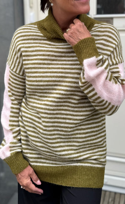 Nümph Strik - Riette Mini Stripe - Fir Green