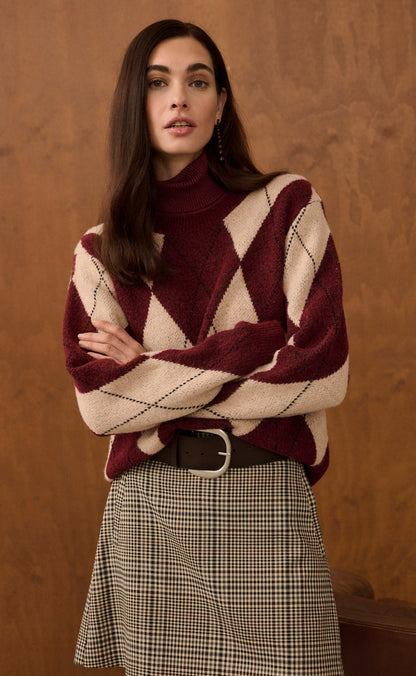 Culture Strik - Argyle - Burgundy Argyle