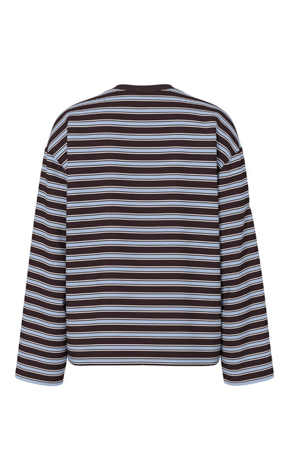 Pieces Bluse - Sadie - Ganache /Cashmere Blue/ Cloud Dancer