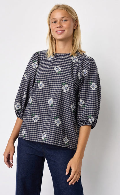 Sisters Point Bluse - GEVA-MS - Navy Check