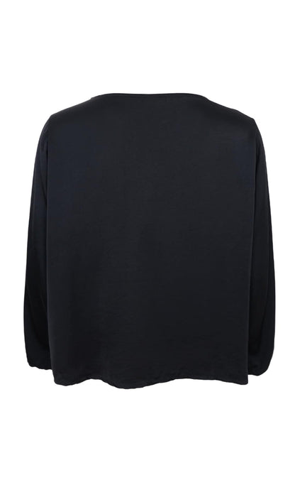 Black Colour Bluse - Mabel LS - Black