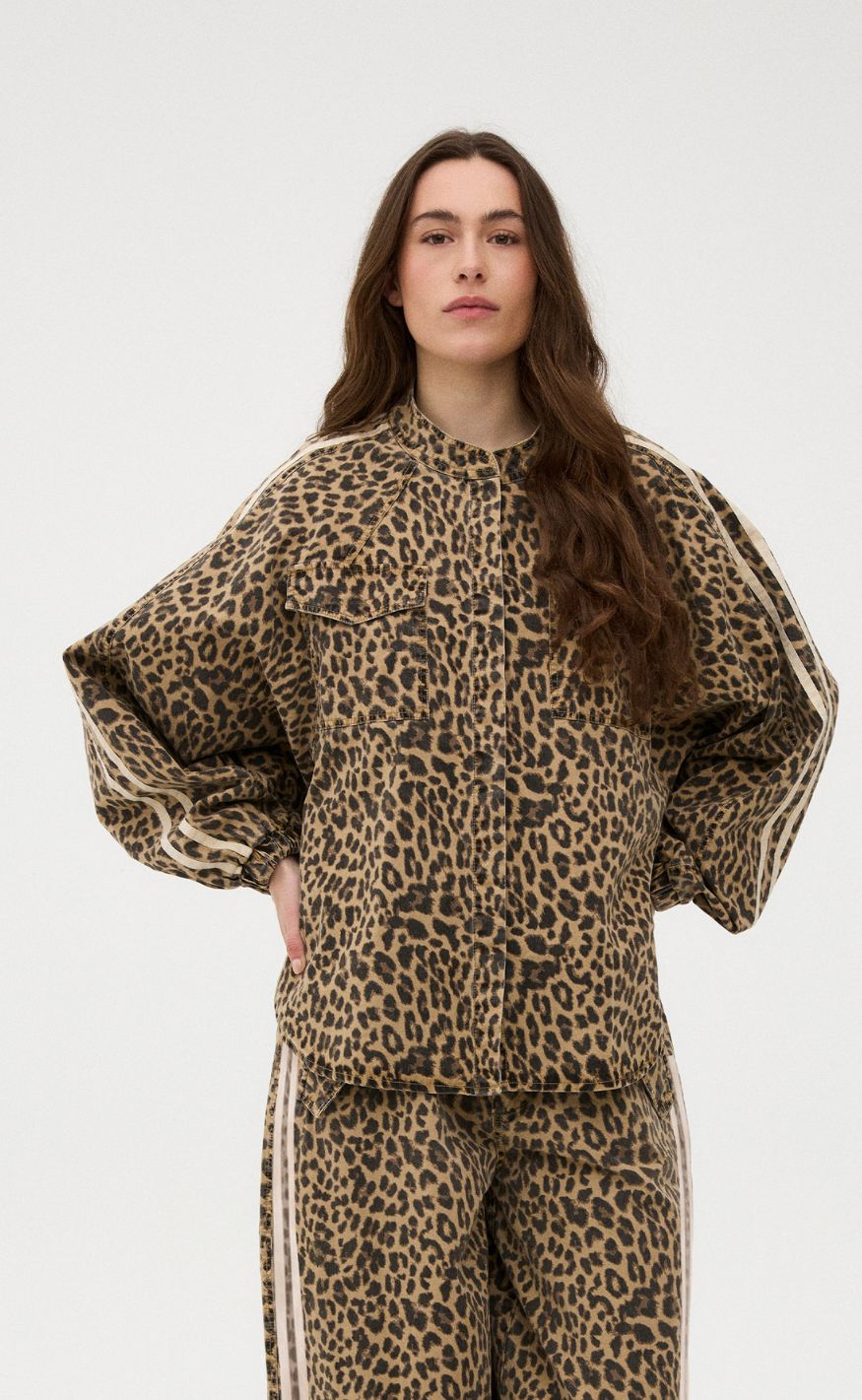 Gossia Jakke - Basma - Leopard Print/Cream Stripe