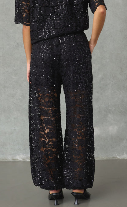 Love & Divine Bukser - Love1525-1 - Black Lace Sequins