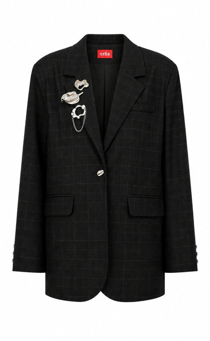 Cras Blazer - Aisha - Dark Grey Check