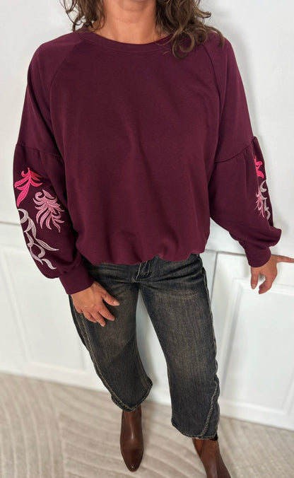 Marta Du Chateau Sweatshirt - Luretta - Wine