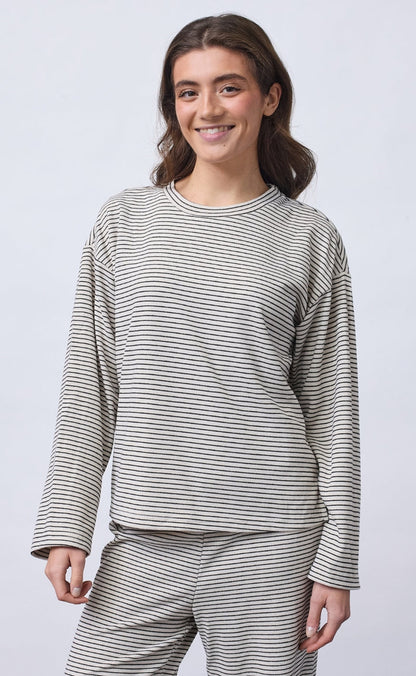 Sisters Point Bluse - VALTE-LS - Fog/Black Stripe