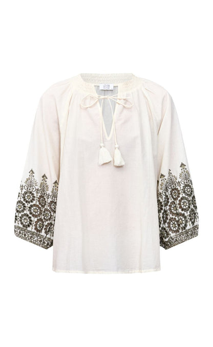 Love & Divine Bluse - Love1504 - Cream/Khaki