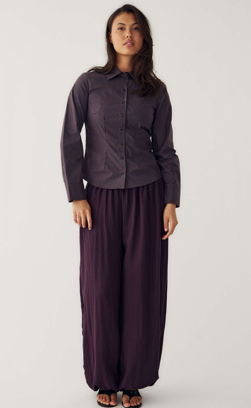 Noella Skjorte - Loyce - Deshay Burgundy Check