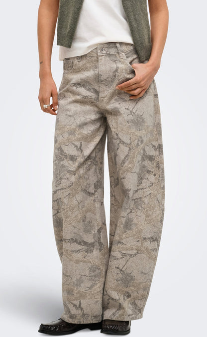 ONLY Bukser - Taylor-Banu Camo Barrel - Oatmeal