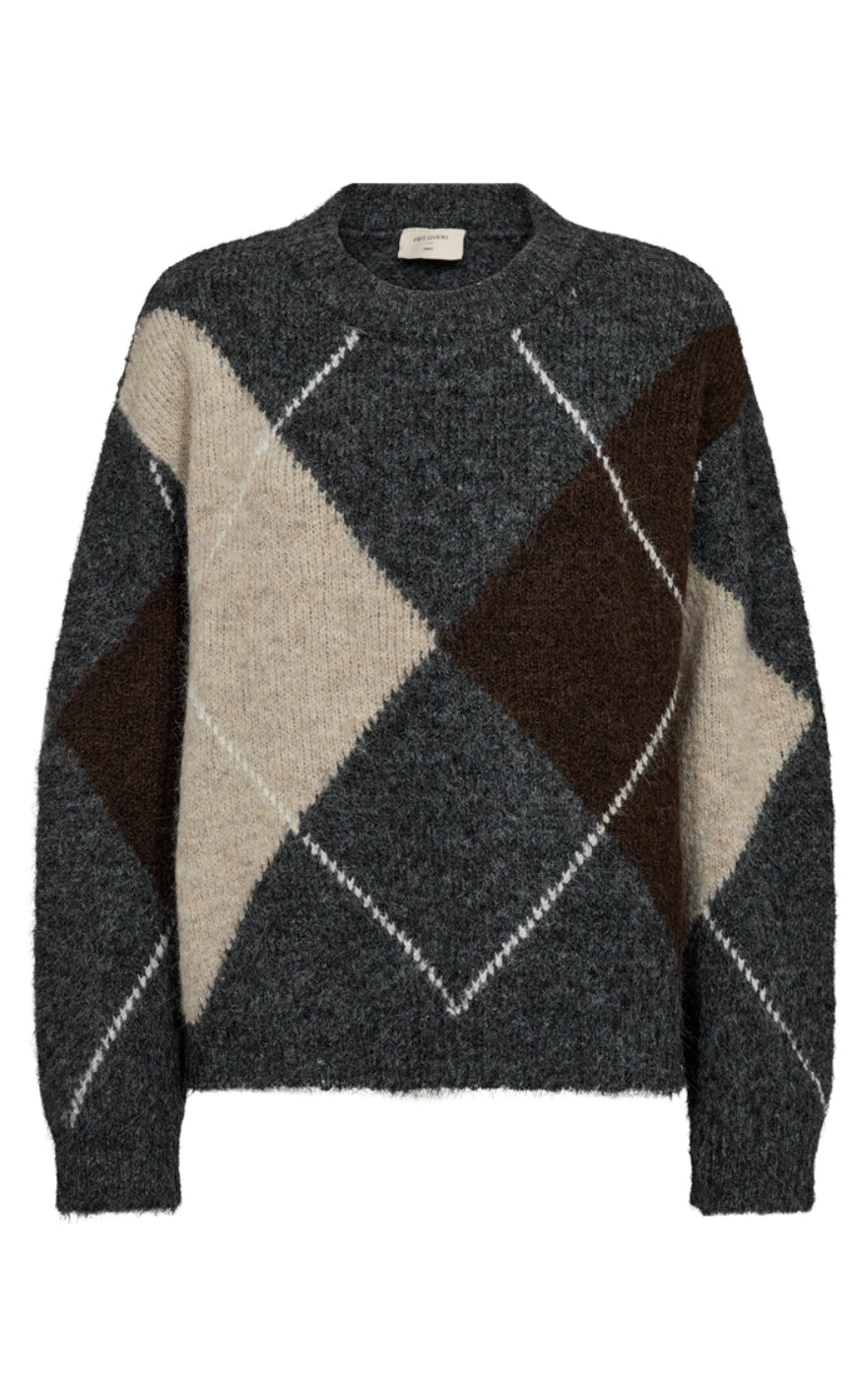 Freequent Strik - Grslulu Argyle - Dark Grey Ml w. Oyster Grey Ml.
