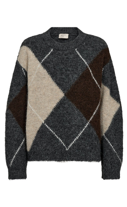 Freequent Strik - Grslulu Argyle - Dark Grey Ml w. Oyster Grey Ml.