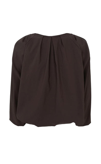 Black Colour Bluse - Davina Balloon - Coffee