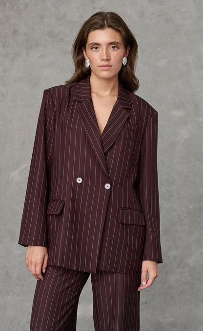 Love & Divine Blazer - Love1648 - Brown Pinstripes