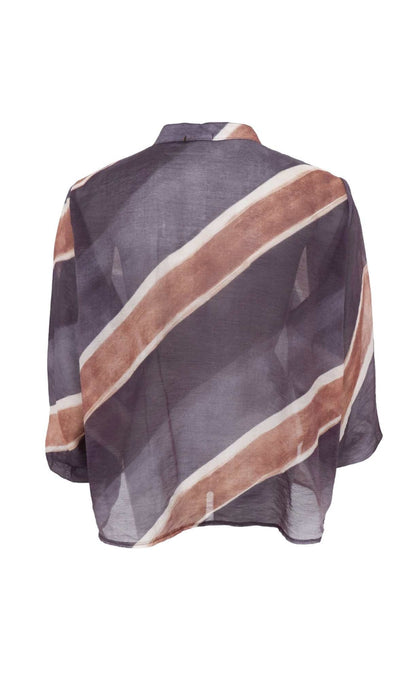 Black Colour Skjorte - Charlotte - Dk. Grey Stripe