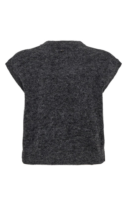 Nümph Vest - Riette Bow - Dark Grey Melange