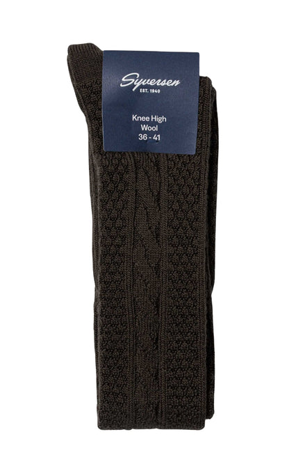 Oroblu Knæstrømper - Wool Cable W - Dark Brown