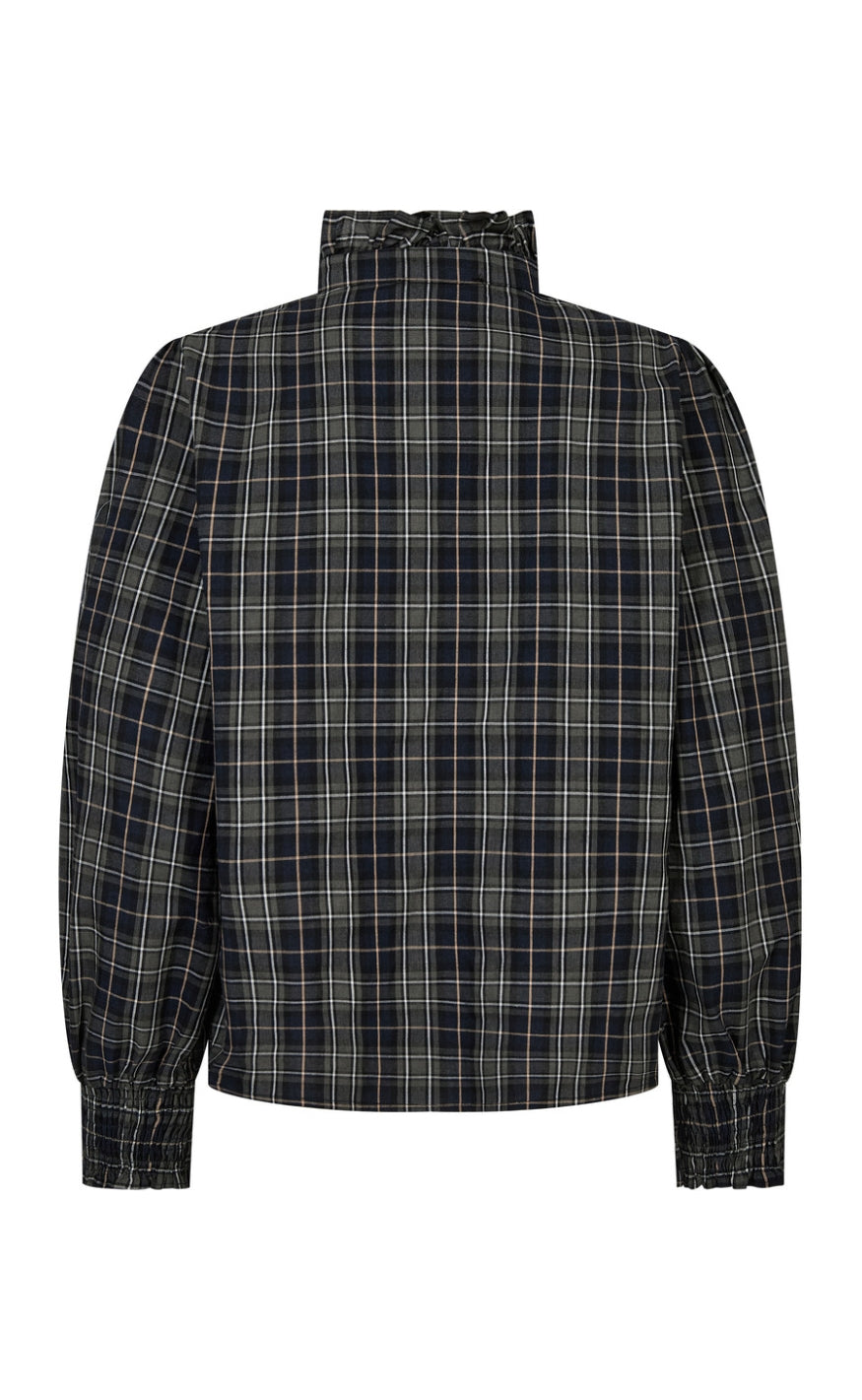 A-View Skjorte - Clova Check - Army/Black