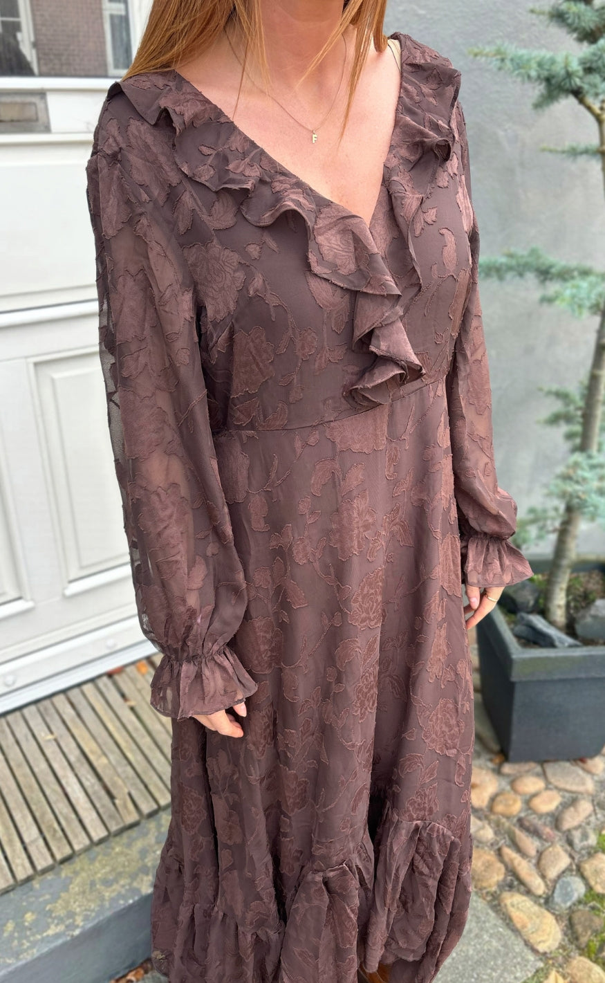 Say INA Copenhagen Kjole - Luna Elegance - Dark Brown Flower