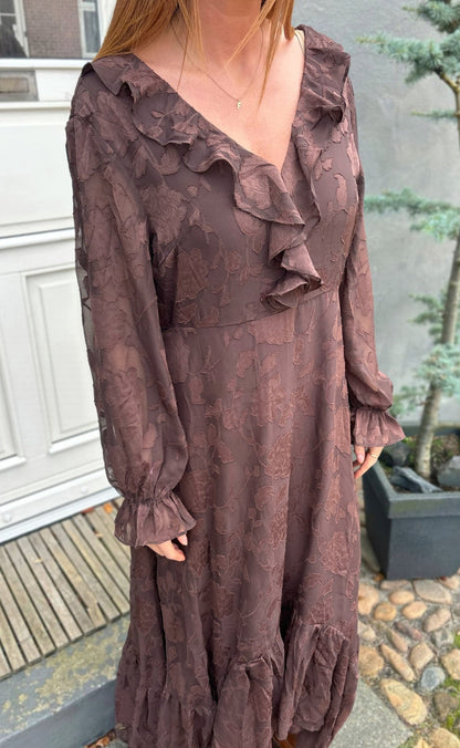 Say INA Copenhagen Kjole - Luna Elegance - Dark Brown Flower