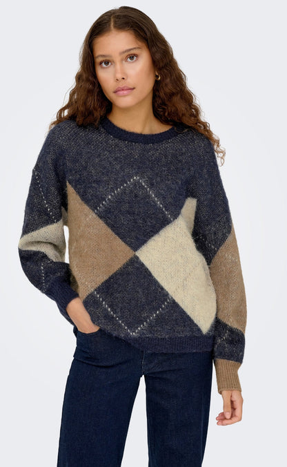 ONLY Strik - Noeme - Night Sky Cocoa Creme/Biscotti/Melange/Argyle