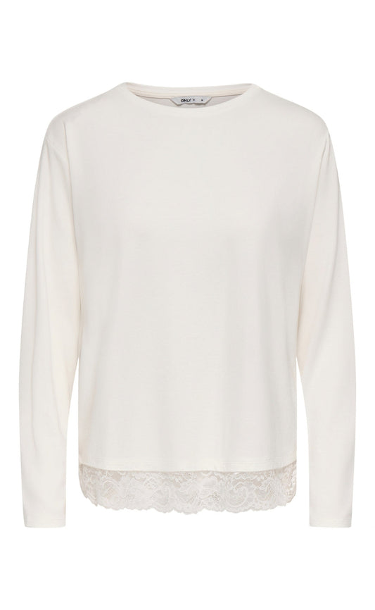 ONLY Bluse - Moster Lace - Cloud Dancer Tone