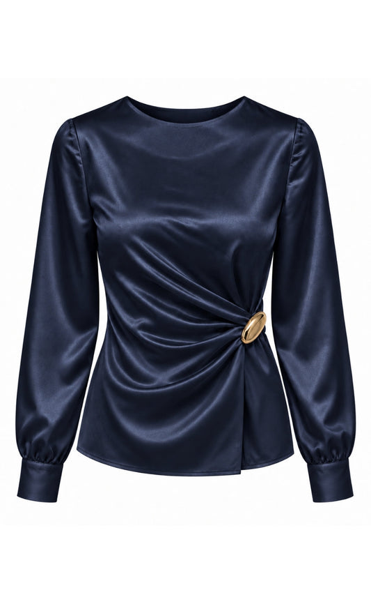 Say INA Copenhagen Bluse - Safira Buckle - Navy