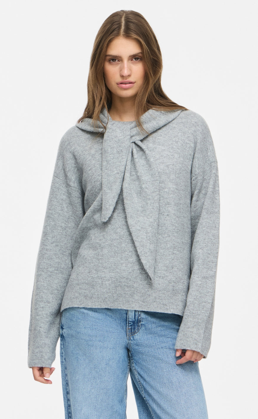 Noisy May Strik - Sabrina Scarf - Medium Grey Melange
