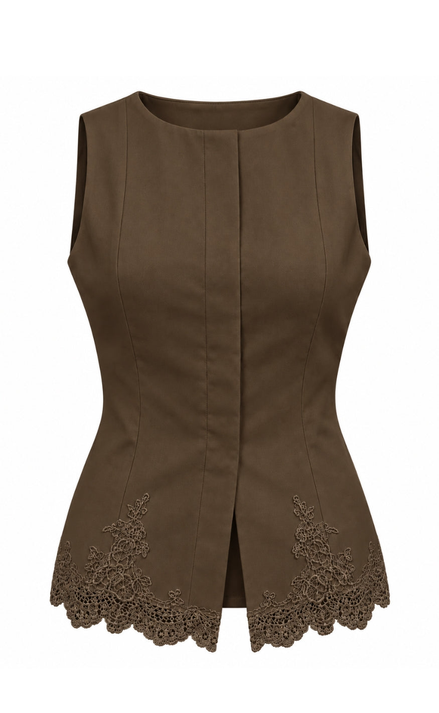 Say INA Copenhagen Vest - Liora - Dark Brown