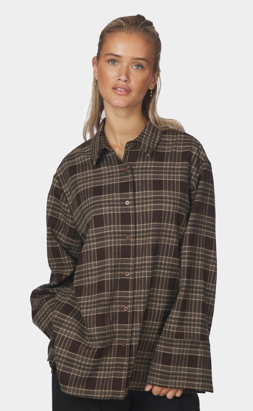 Neo Noir Skjorte - Dita Flannel Check - Brown