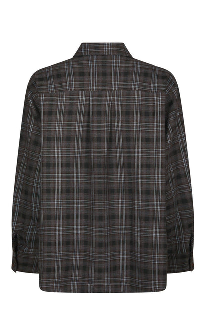 Neo Noir Skjorte - Dalma Flannel Check - Warm Grey